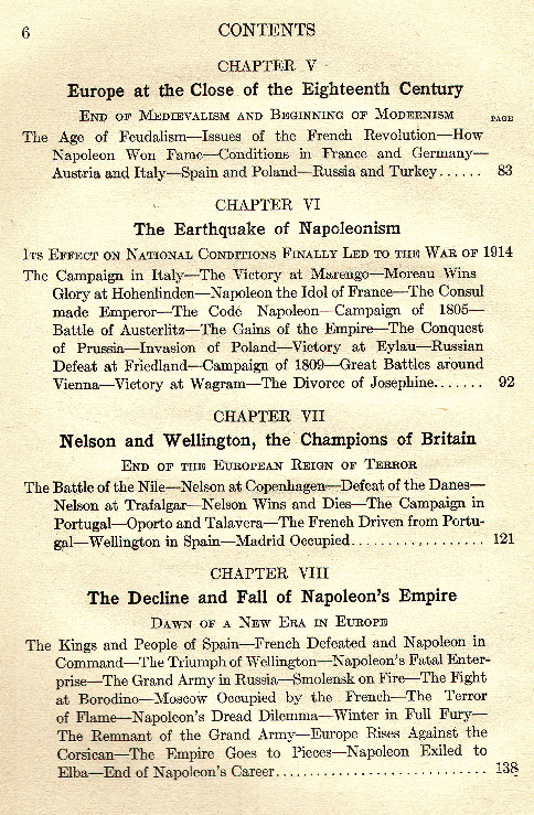 [Contents, Page 2 of 6] from Europe and the Great War by Charles Morris