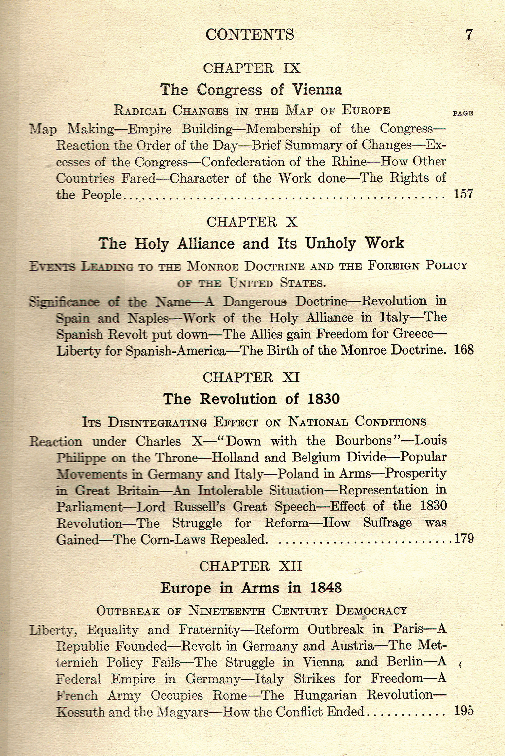 [Contents, Page 3 of 6] from Europe and the Great War by Charles Morris