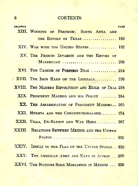 [Contents, Page 2 of 2] from The Story of Mexico by Charles Morris
