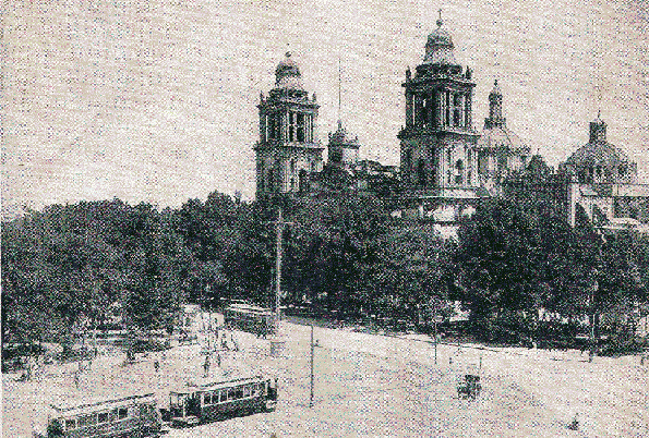 The Cathedral of Mexico and Zocalo,