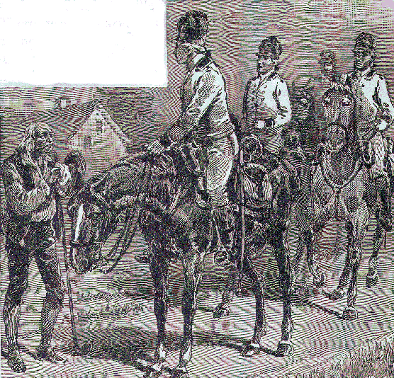 Tarleton's men looking for the Rebels