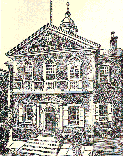 Carpenter's hall, Philadelphia, where the