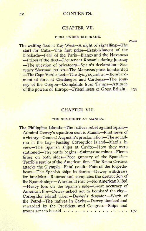 [Contents, Page 4 of 11] from The War with Spain by Charles Morris
