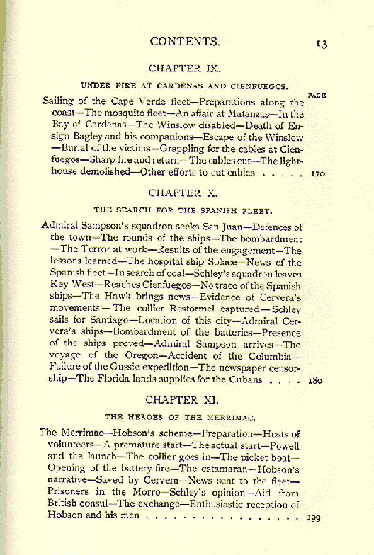 [Contents, Page 5 of 11] from The War with Spain by Charles Morris