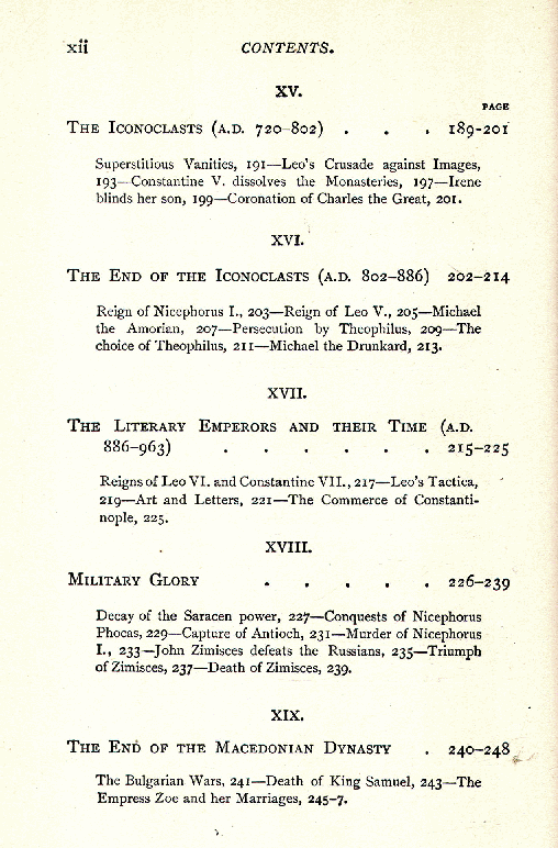 [Contents, Page 1 of 6] from The Byzantine Empire by C. W. C. Oman