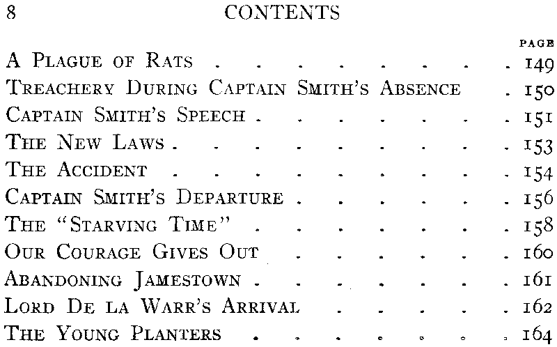 [Table of Contents Page 4 of 4] from Richard of Jamestown by James Otis