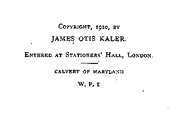 [Copyright Page] from Calvert of Maryland by James Otis