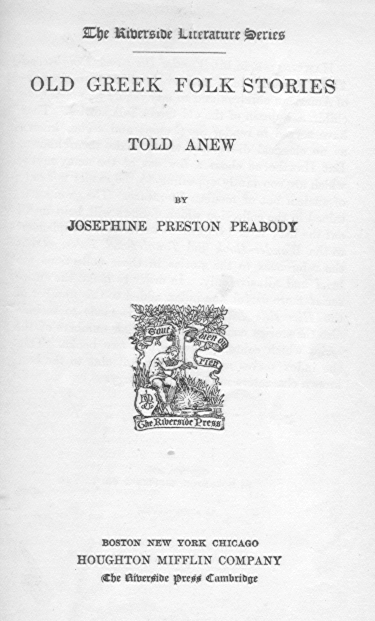 [Title Page] from Old Greek Folk Stories by J. P. Peabody
