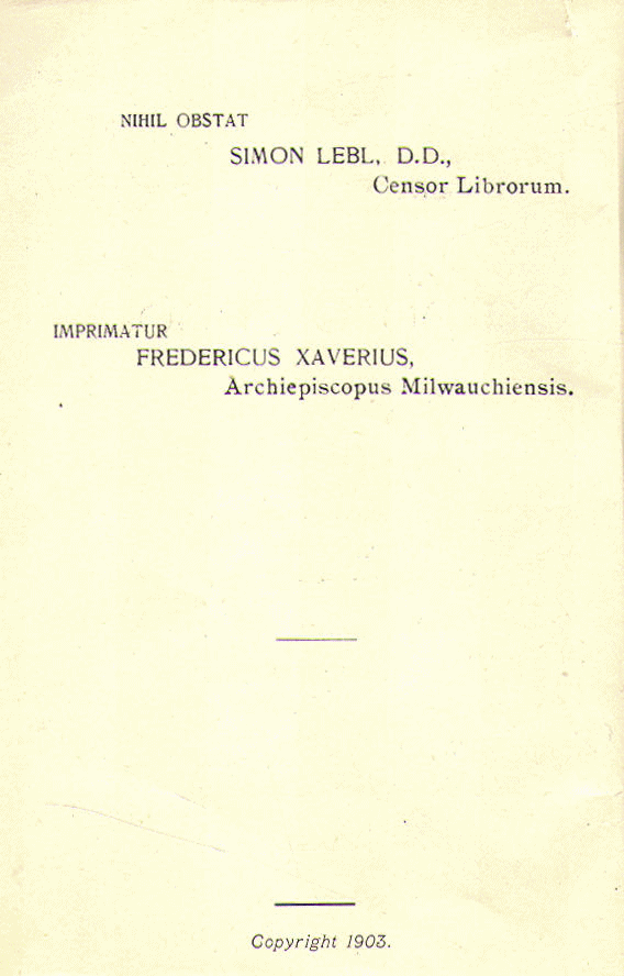 [Imprimatur] from Ecclesiastical Year by Andreas Petz