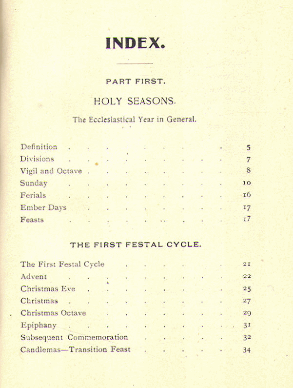 [Contents, Page 1 of 6] from Ecclesiastical Year by Andreas Petz