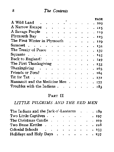 [Contents (cont.)] from Stories of the Pilgrims by M. B. Pumphrey