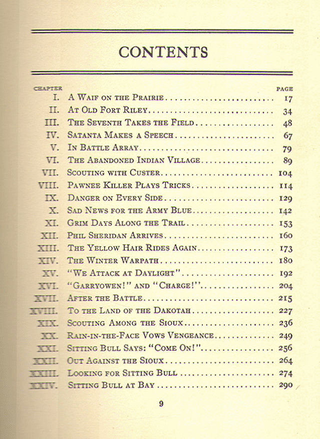 [Contents] from On the Plains with Custer by Edwin Sabin