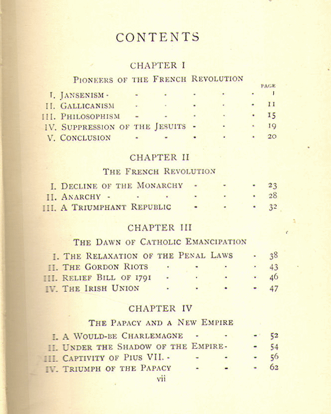 [Contents, Page 1 of 2] from Church - Later Modern Times by Notre Dame