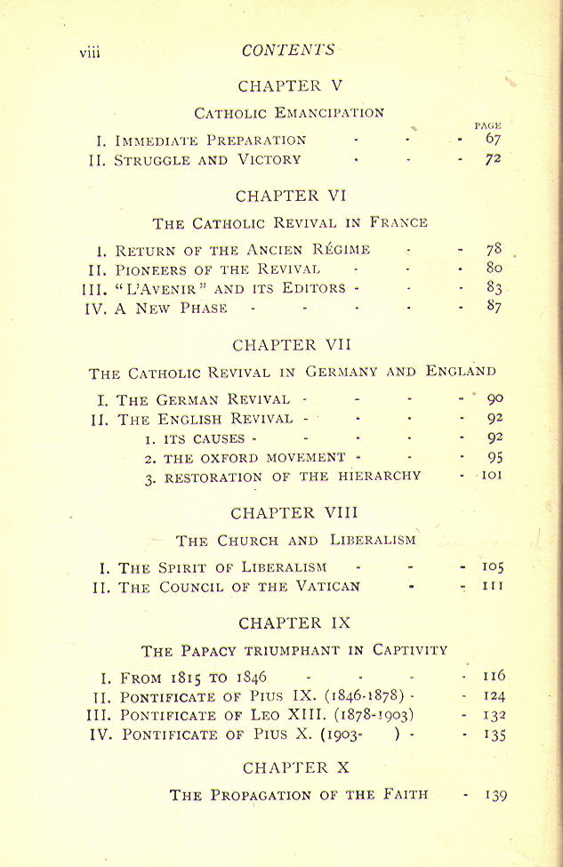 [Contents, Page 2 of 2] from Church - Later Modern Times by Notre Dame