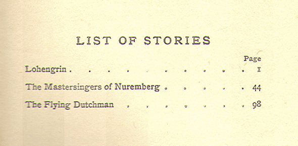 [Contents] from Stories from Wagner by C. E. Smith