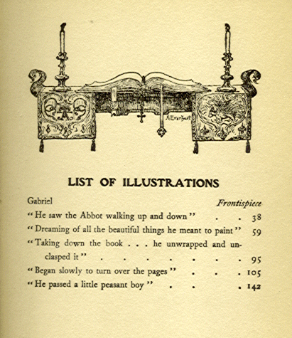 [List of Illustrations] from Gabriel and the Hour Book by Evaleen Stein