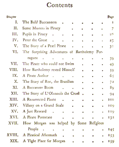 [Contents, Page 1 of 2] from Buccaneers and Pirates by F. R. Stockton