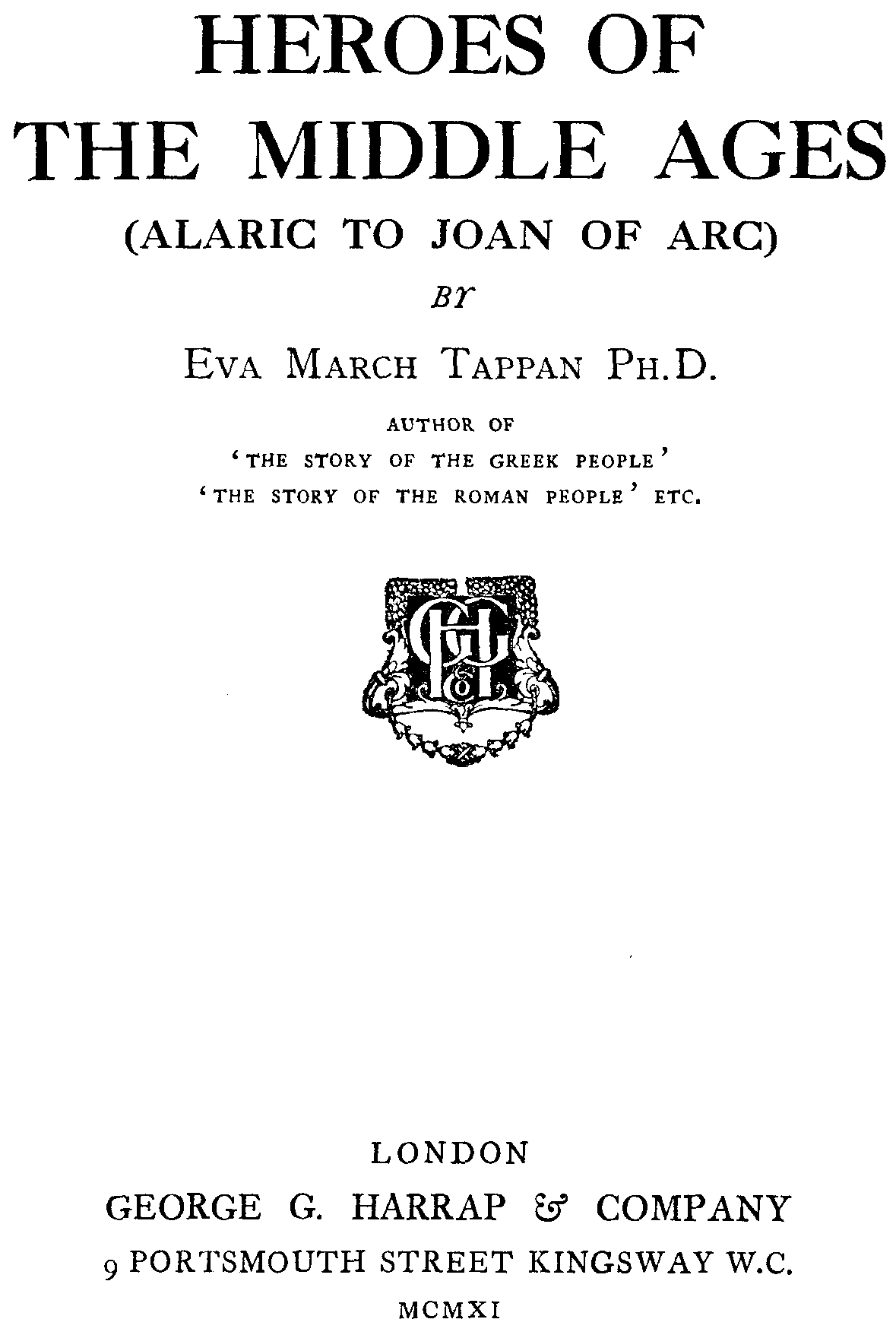 [Title Page] from Heroes of the Middle Ages by E. M. Tappan
