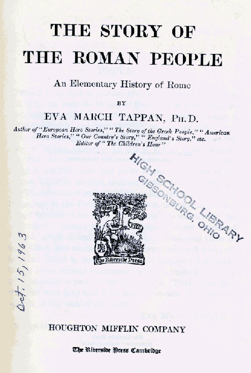 [Title Page] from Story of the Roman People by E. M. Tappan