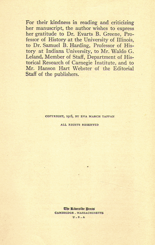 [Copyright Page] from Little Book of the War by E. M. Tappan