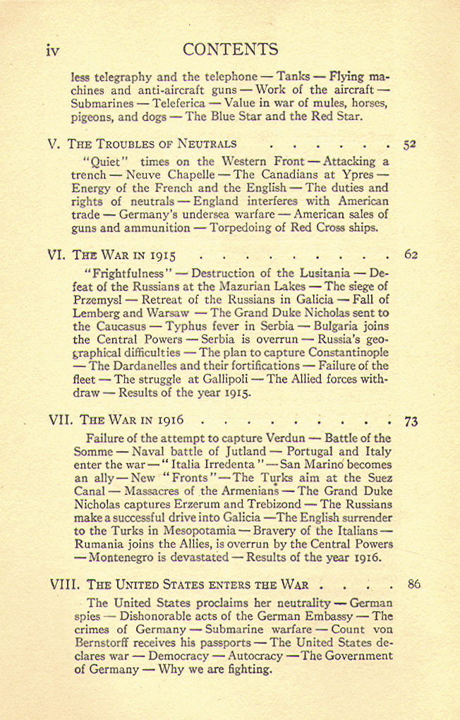 [Contents, Page 2 of 3] from Little Book of the War by E. M. Tappan