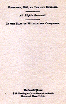 [Copyright] from Days of William the Conqueror by E. M. Tappan
