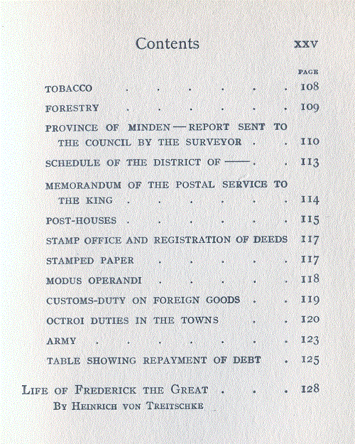 [Contents, 3 of 3] from Confessions of Frederick by H. Treitschke