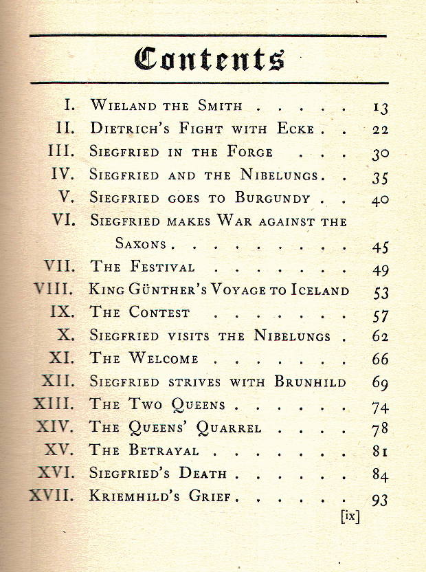 [Contents] from The Nibelungs by George Upton