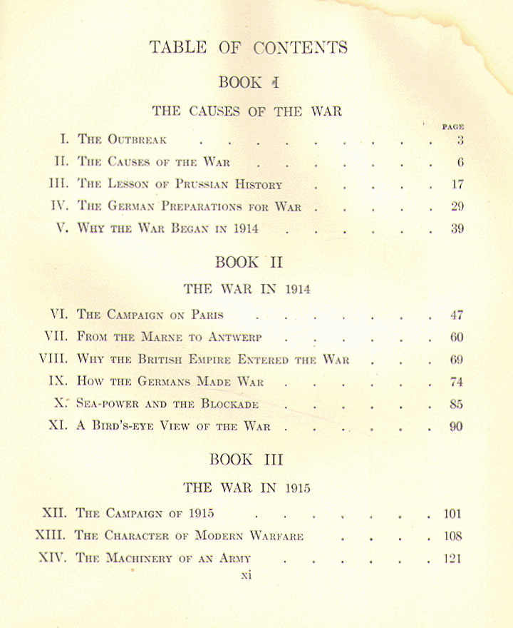 [Contents, Page 1 of 3] from Story of the Great War by Roland Usher