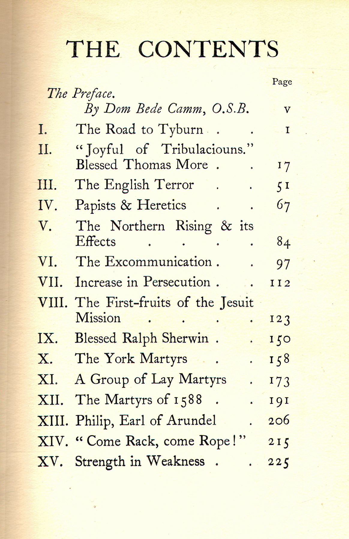 [Contents] from Book of English Martyrs by E. M. Wilmot-Buxton